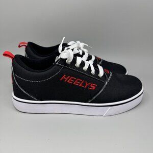 Heelys Shoes Mens Size 10 Black Red Canvas Lace Up Roller Skate Sneaker